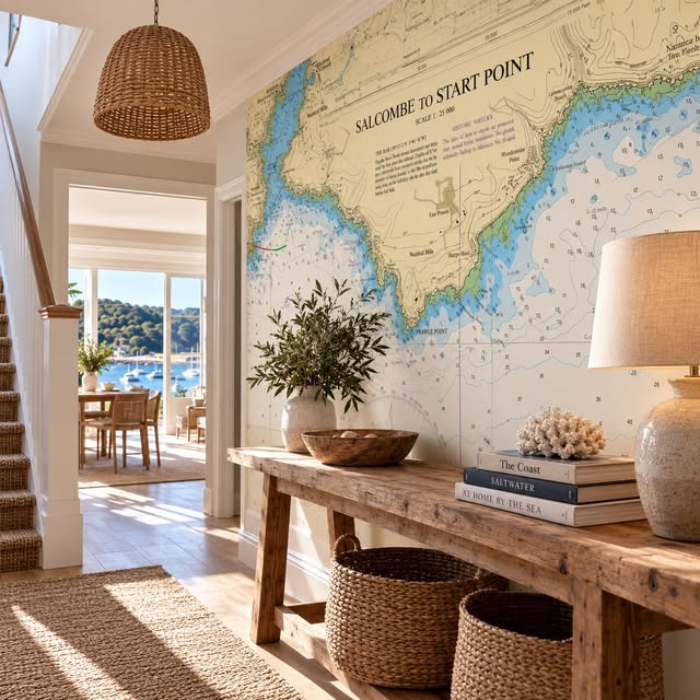 Coastal chart wallpaper inspiration